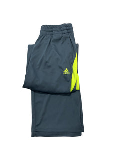 Adidas Grey/Neon Green Pants Boys 10-12